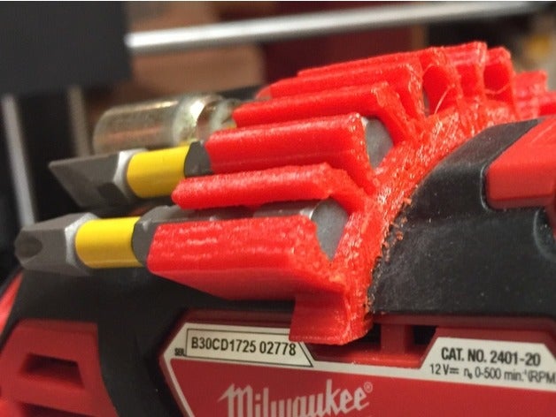 milwaukee perceuse pilote bits titulaire porte-outils & boîtes foret bit hex 3D print model - Mito3D