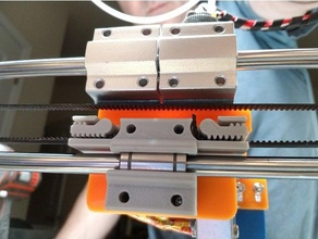 tronxy p802ma belt clamp tensioner sc8uu bushing 3d printer parts lm8uu x-carriage 3d print model - Mito3D