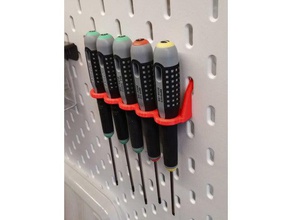 screwdriver holder ikea sk dis pegboard 5 screwdrivers tool holders & boxes skadis 3d print model - Mito3D