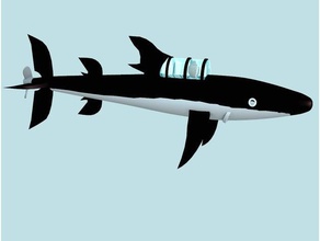 tenten köpekbalığı denizaltı - sous marin genel bakış rev oyuncaklar ve oyunlar hayvan araç 3d print model - Mito3D
