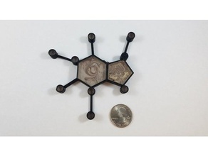caffeine pendant shell jewelry caffiene molecule 3d print model - Mito3D