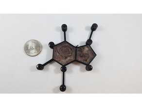 chocolate molecule fillable pendant jewelry necklace shell 3d print model - Mito3D