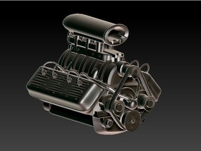 chave de motor v8 mecânico brinquedos 3d print model - Mito3D