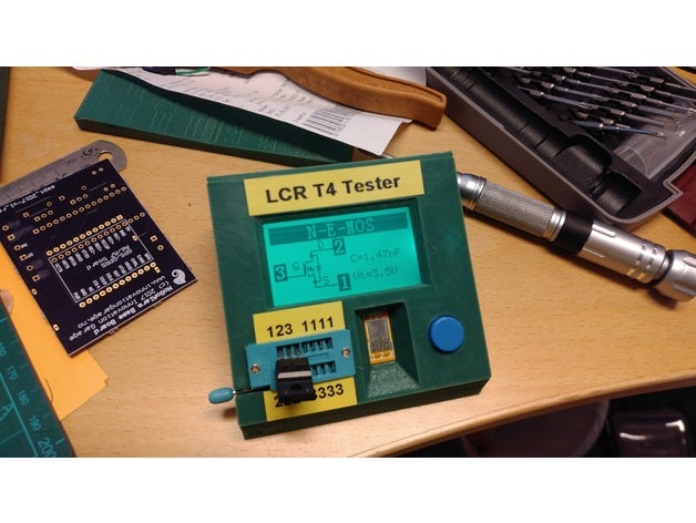 lcr-t4 esr meter case re-redesigned electronics lcr tester 3D print model - Mito3D