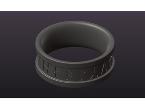 anneau de thorin ecu chêne accessoires jeu hobbit bijoux jrr tolkien j r prop l'anneau les runes sla test 3d print model - Mito3D