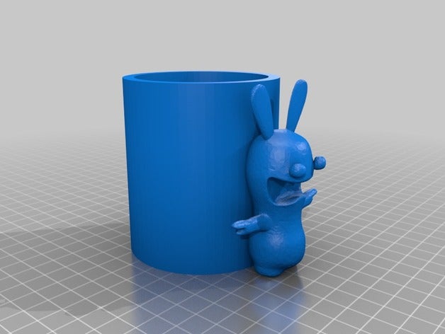Topf crayon lapin cr tin Container idiot rabbid raving rabbids 3D print model - Mito3D