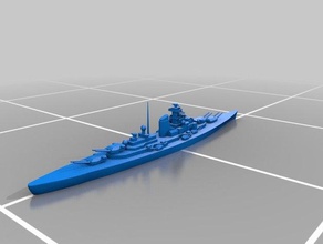 printable bismarck scans & replicas battleship gamepeice german scale model war wargaming ww2 wwii 3d print model - Mito3D