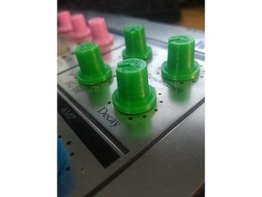 potenciômetro botão d do eixo de remix eletrônica knob pote botões sintetizador 3d print model - Mito3D