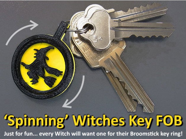 spinning witches key fob keychains car cars color daughter easy festive fidget spinner fun funny ghost gift girl girls halloween holiday keychain keys multicolor novelty one piece print present place rotating scary seasonal sister spin trick trick-or-treat witch wizard 3D print model - Mito3D