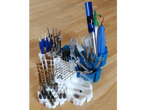 open hex boxes containers bit holder box container drill stackable storage system 3d print model - Mito3D