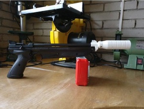 crosman 1377 suppressor silencer sport & outdoors 177 cal adapter airgun air pistol barrel band p1377 pellet gun sound moderator 3d print model - Mito3D