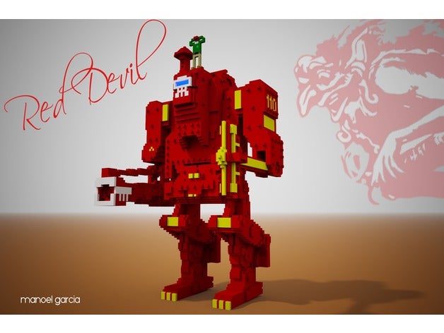 diabo vermelho 50º modelo brinquedo & acessórios para jogos mecha steampunk do veículo voxel 3D print model - Mito3D