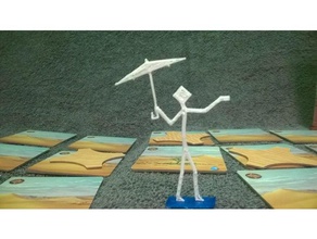 meteorólogo de la pieza del juego juguetes y accesorios tarjeta prohibido el desierto persona lluvia hombre palo tormenta paraguas 3d print model - Mito3D