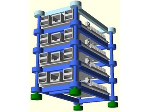 orange pi plus cluster case electronics blockscad orangepi orangepiplus stackable 3d print model - Mito3D