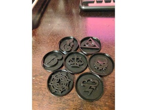 todos os wizard101 escola ícones moedas de tokens e selos 3d print model - Mito3D