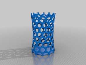 hexagonal mesh container 3d printing 3dprinting hex hexagon large format vase 3d print model - Mito3D