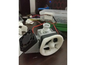 e3d v5 triple 40mm fan 3d printer extruders duct holder 3d print model - Mito3D