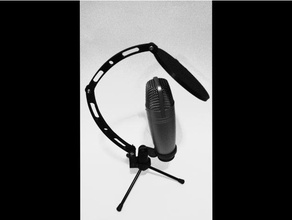 pop filter wind break mic clampgopro mounts best remix music arm audio c01upro clamp diy easy gopro mount microphone samson studio condenser update usb 3d print model - Mito3D