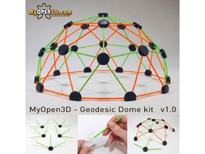 myopen3d - jeodezik kubbe seti mühendislik 3d print model - Mito3D