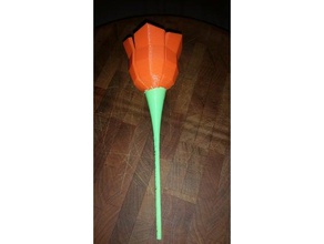 stem low poly rose decor 3d print model - Mito3D