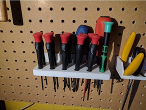 screwdriver holder pegboard 6 big 12 small organization 3d print model - Mito3D
