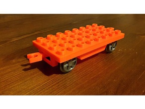 Çift ya da tam yazdırılabilir tren vagonu uyumlu mekanik oyuncaklar lego vagon 3d print model - Mito3D