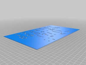 number character stencil 30mm characters art tools customized 3d print model - Mito3D
