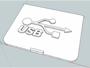 logo y puerta para logótipo usb porta Impressoras 3d computadora computador 3d print model - Mito3D