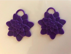 layered flowers earrings earring 3d print model - Mito3D
