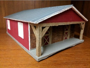 horse barn 1 64 scale buildings & structures 3d print model - Mito3D