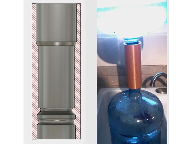 brita water filter 5gal holder coupler household 5 gal gallon bottle 3D print model - Mito3D