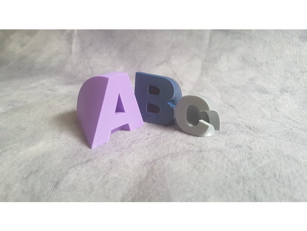 alphabet - curved learning a-z build curve font letter toy 3D print model - Mito3D