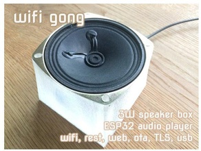 wifi doorbell gong audio player 3w speaker box rest interface esp32 microcontroller electronics 3watt 3d print model - Mito3D