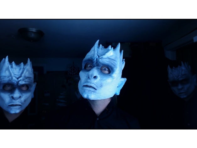 noche, el rey de la máscara & busto - juego tronos traje art azul diablo mal cara ventilador fan flexible filamento pla conseguí consiguió halloween hbo video hielo las máscaras noche del goma ponible white walker walkers invierno aquí que se avecina 3D print model - Mito3D