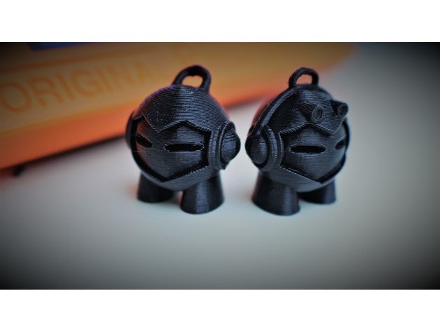 marvin headphones key ring art remix 3D print model - Mito3D