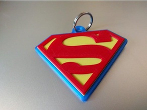 superman, supergirl símbolo llavero juegos y juguetes dc comics super de superman 3d print model - Mito3D