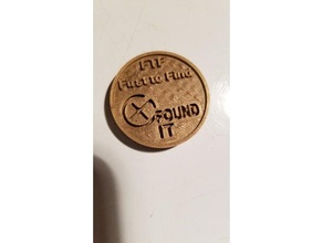 geocaché en primer lugar, encontrar el ftf de la moneda monedas & insignias 3d print model - Mito3D