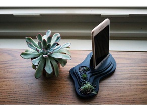 layered landscape phone stand mobile household iphone planter 3d print model - Mito3D