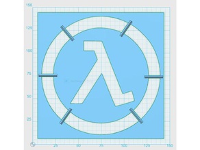 lambda logo spray maschera strumenti di disegno nero half life il la mesa spruzzo 3d print model - Mito3D