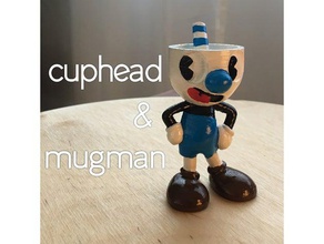 cuphead mugman sculptures art de la coupe fanart amusant jeu gamer tête plates-formes prop sculpture un vidéo windows xbox 3d print model - Mito3D