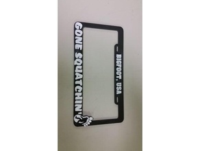 gone squatchin' bigfoot license plate frame signs & logos 3d print model - Mito3D