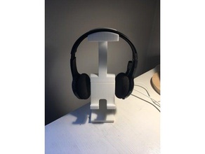 headphone stand snap-on computer add-on holder 3d print model - Mito3D