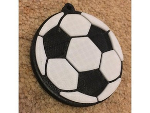 football soccer ball keyring keychains 3d print model - Mito3D