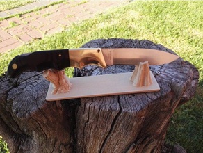 wood log knife display stand art tools 3d print model - Mito3D
