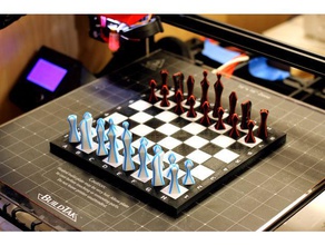 multi-color chess set chessboard piece mosaic palette palette+ paletteprinted printedwithpalette 3d print model - Mito3D