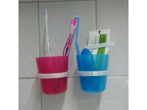 ikea kalas a muro bagno con lo spazzolino da denti il supporto di tazza titolare montaggio parete 3d print model - Mito3D
