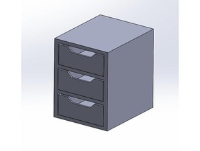 3-stack di archiviazione cassetto i contenitori La stampa 3d microscopia parti piccole stoccaggio impilabile impilabili scatola strumento 3d print model - Mito3D