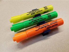 clip de los lápices colores la oficina el portapapeles resaltador titular sharpie acento 3d print model - Mito3D