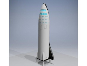 spacex gezegenler arası uzay gemisi v2017 booster iniş bacaklar içermemektedir araç gezegenlerarası mars koloni 3d print model - Mito3D