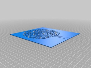 árvore de estêncil floritures scrapbooking A impressão 3d 3d print model - Mito3D